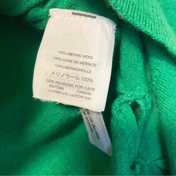 J. Crew green  100% merino wool Tippi sweater lace side - Picture 2 of 7